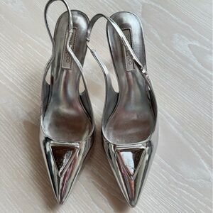 Tony Bianco Silver Pointed Toe Heels